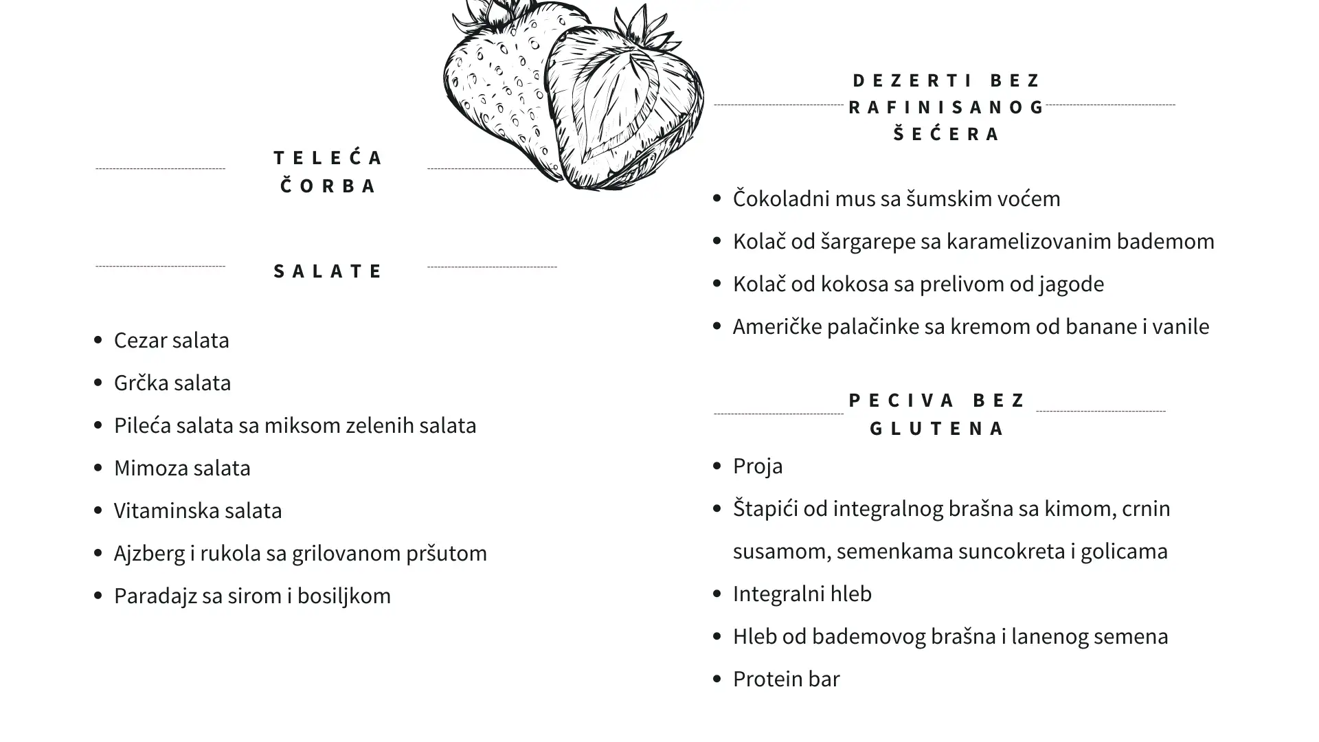 Buffet, opcija 1a