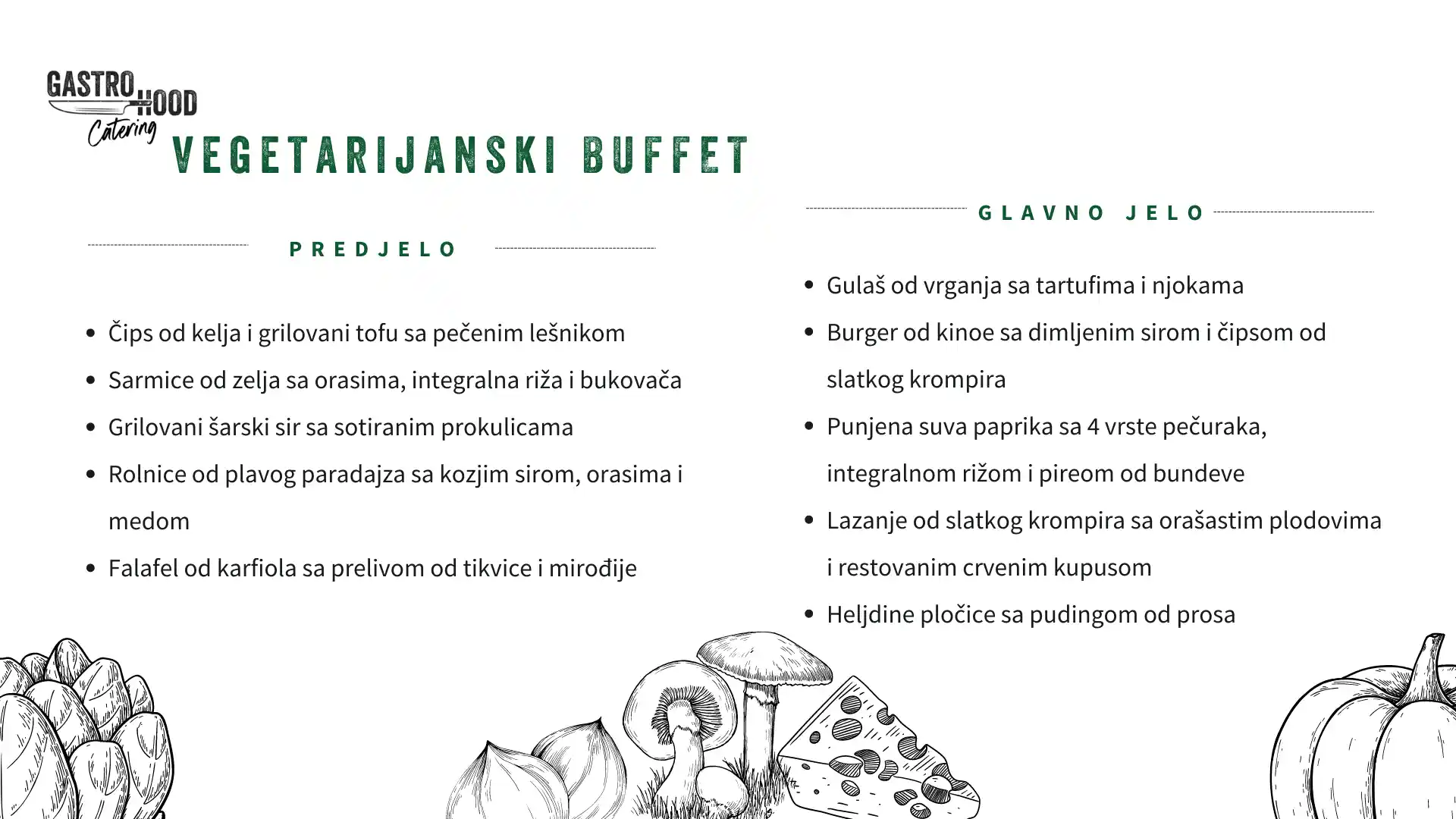 Vege Buffet, opcija 1